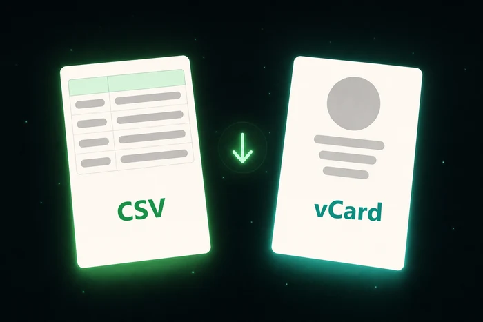 جدول CSV يحتوي على جهات الاتصال أثناء تنزيله تلقائيًا